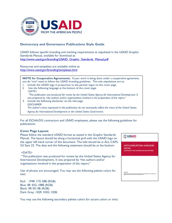 Democracy and Governance Publications Style Guide