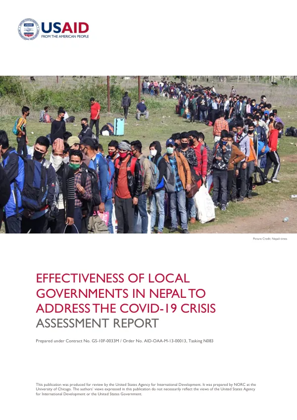 Effectiveness of Local Governments in Nepal to Address the COVID-19 Crisis: Assessment Report