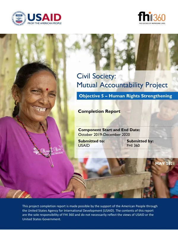 Completion Report: Human Rights Strengthening Component of CS:MAP in Nepal