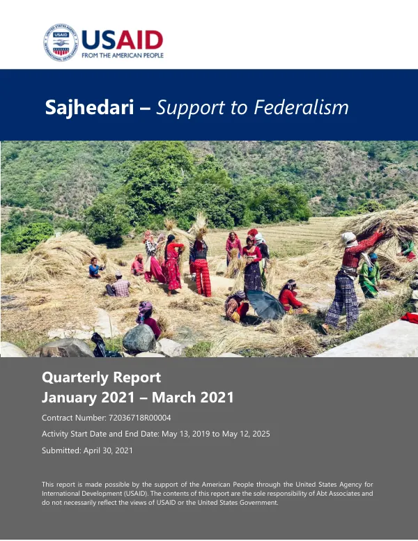 Quarterly Report January 2021 – March 2021
