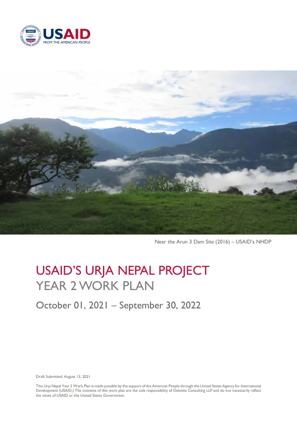 USAID's Urja Nepal Project Year 2 Work Plan