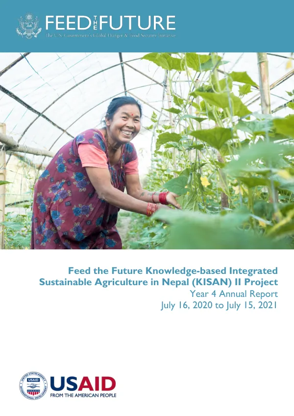 Feed the Future Knowledge-based Integrated Sustainable Agriculture in Nepal (KISAN) II Project Year 4 Annual Report