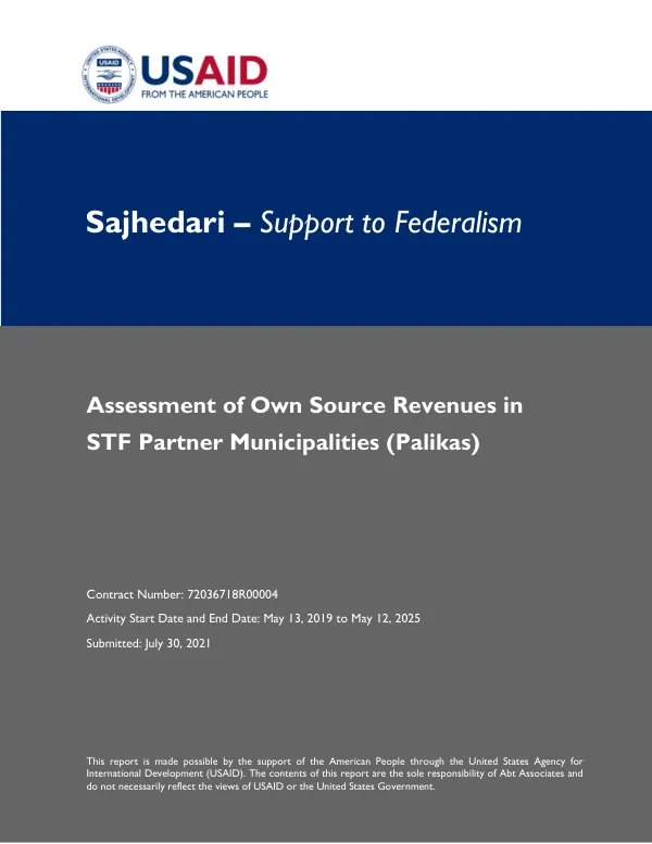 Assessment of Own Source Revenues in STF Municipalities