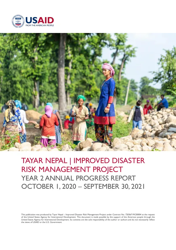 Tayar Nepal | Improved Disaster Risk Management Project Year 2 Annual Progress Report