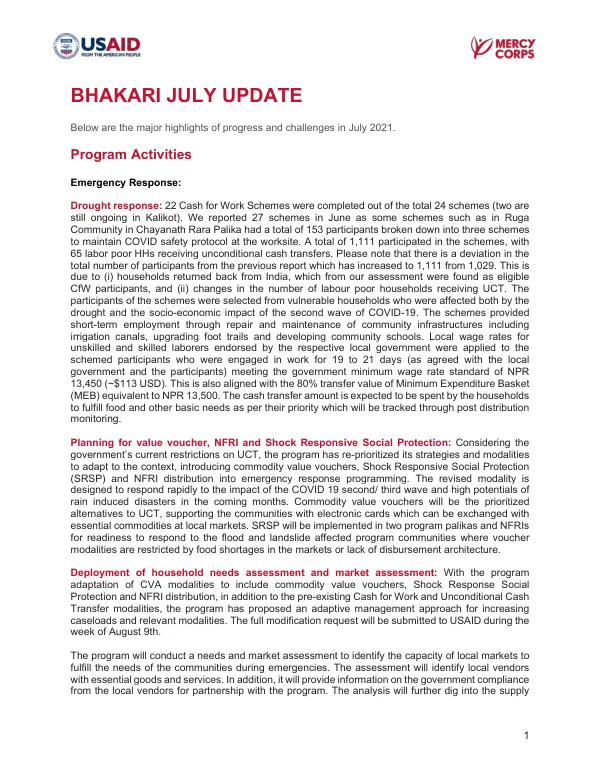 BHAKARI JULY UPDATE