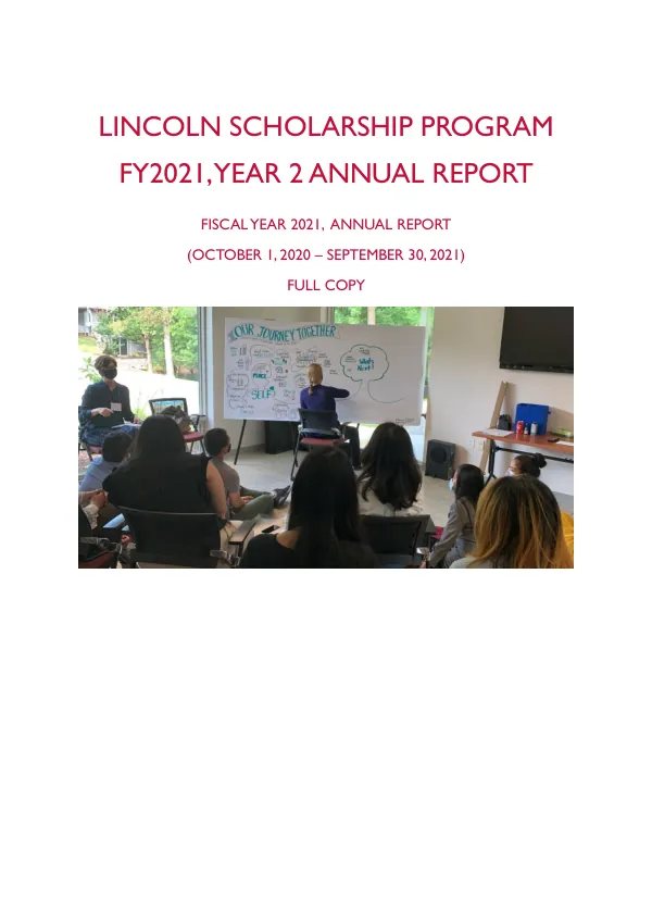 Lincoln Scholarship Program FY2021, Year 2 Annual Report