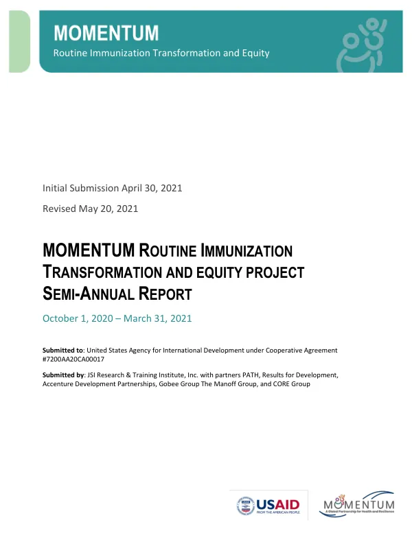 MOMENTUM Routine Immunization Transformation and Equity Semi-Annual Report