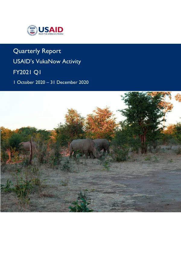 Quarterly Report FY2021 Q1: USAID’s VukaNow Activity