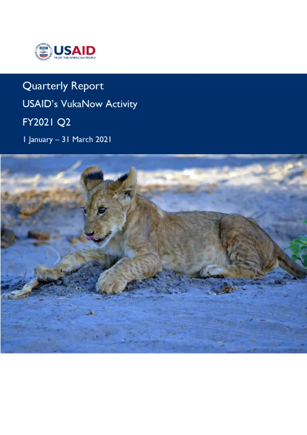 USAID’s VukaNow Activity Quarterly Report FY2021 Q2: January - March 2021
