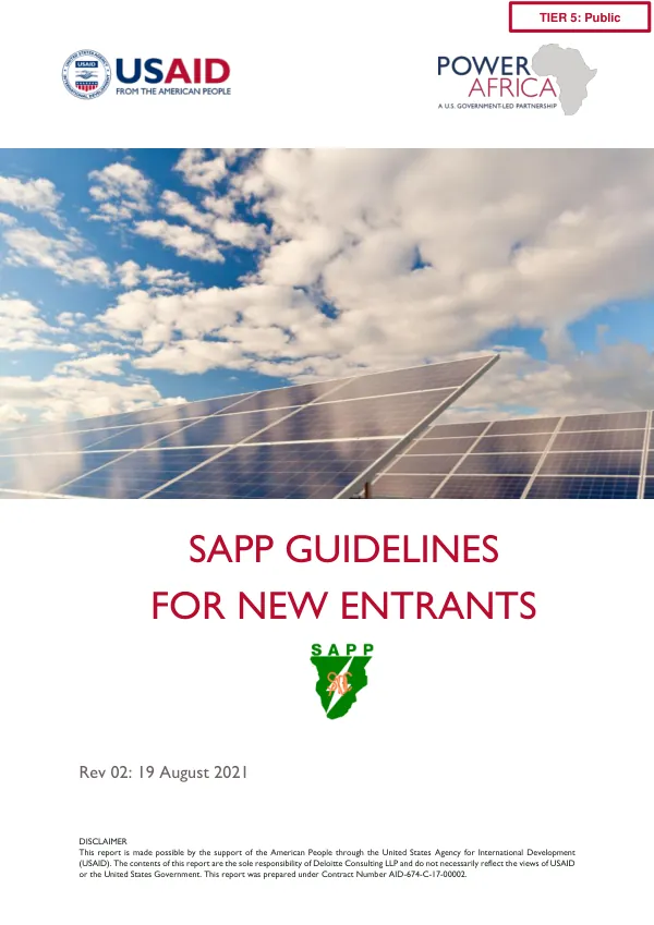 SAPP GUIDELINE FOR NEW ENTRANTS | 1