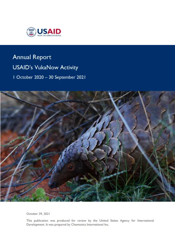 USAID VUKANOW ANNUAL REPORT: OCTOBER 2020 - SEPTEMBER 2021