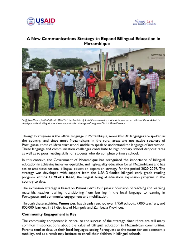 A New Communications Strategy to Expand Bilingual Education in Mozambique