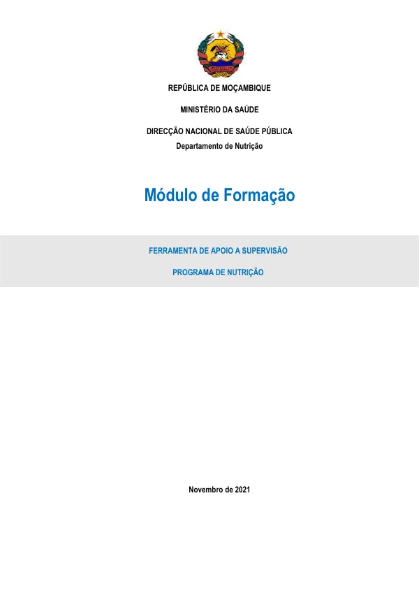 Módulo de Formação | Ferramenta De Apoio A Supervisão Programa De Nutrição