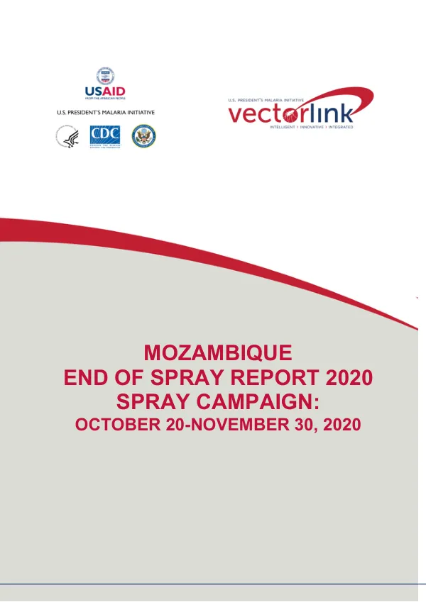 Mozambique End of Spray Report 2020: Spray Campaign: October 20-November 30, 2020
