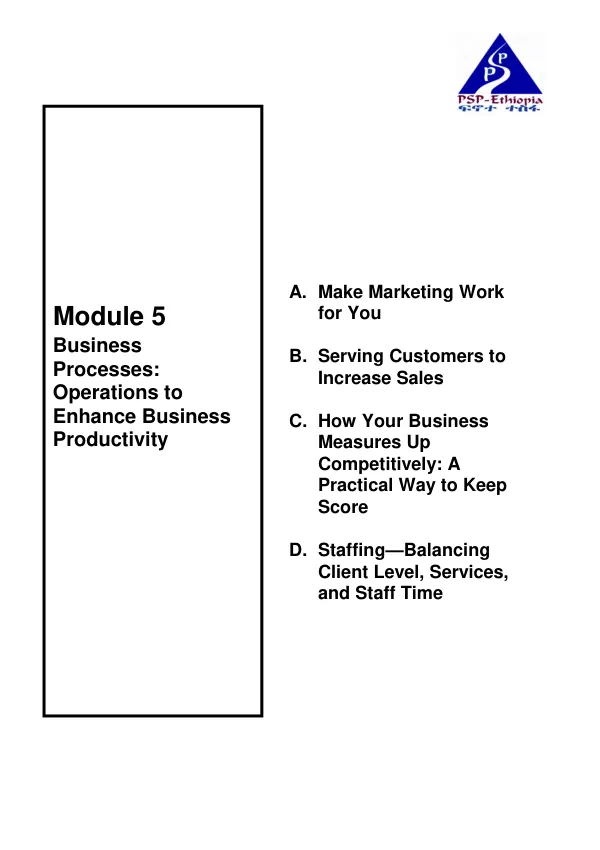 Participant Guide—Module 5 Business Processes