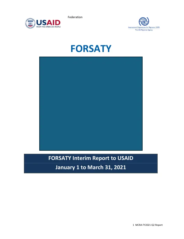 MCRA FY2021 Q2 Report: FORSATY Interim Report to USAID