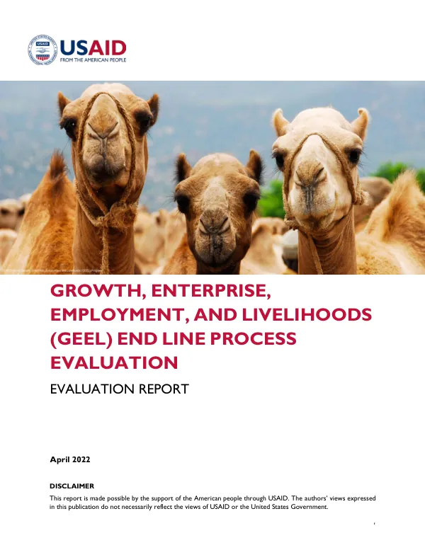 Growth, enterprise, employment, and livelihoods (GEEL) : end line process evaluation