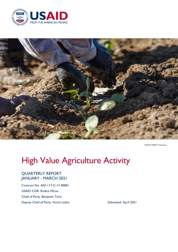 Quarterly Report: High Value Agriculture Activity