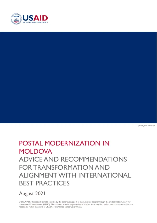 Postal Modernization in Moldova: Advice and Recommendations for Transformation and Alignment with International Best Practices