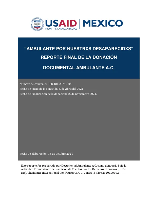 Final Report: Ambulante x Nuestros Desaparecidos
