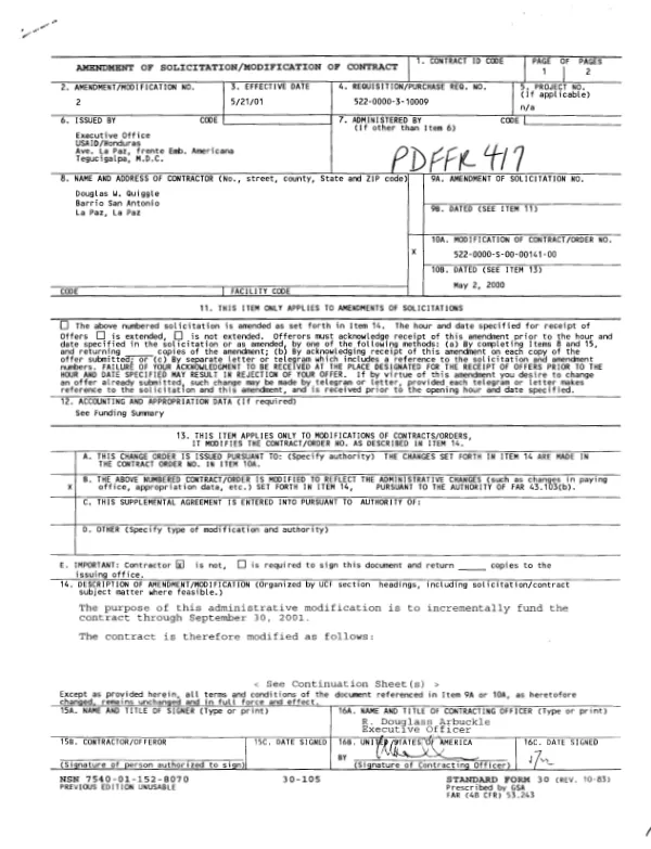 AMENDMENT OF SOLICITATION/MODIFICATION OF CONTRACT