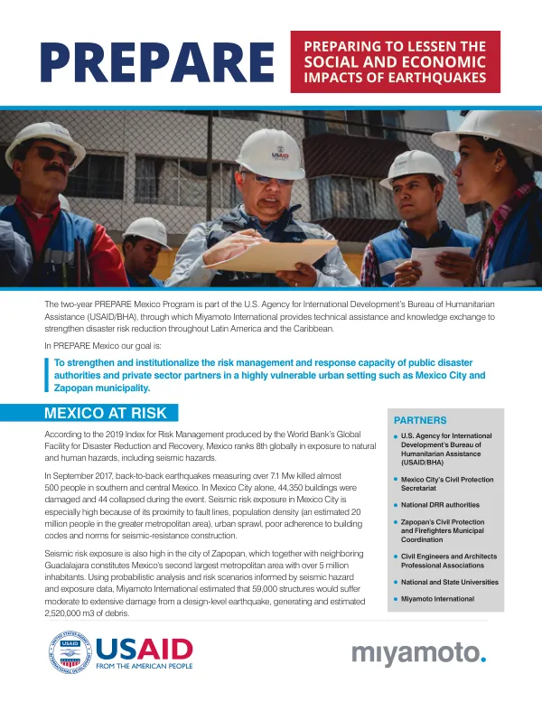 PREPARE Mexico: Strengthening Disaster Risk Reduction in Mexico City and Zapopan