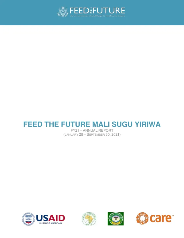 Feed the Future Mali Sugu Yiriwa FY21 Annual Report (January-September 2021)