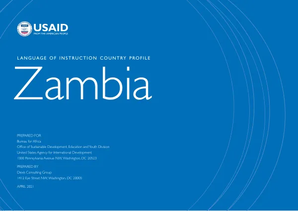 Language of Instruction Country Profile: Zambia