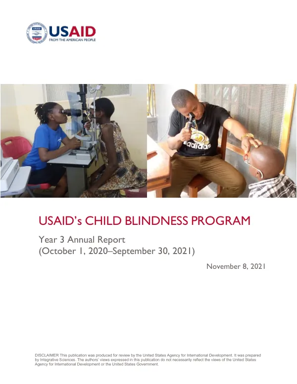 USAID Child Blindness Program Year 3 Annual Report