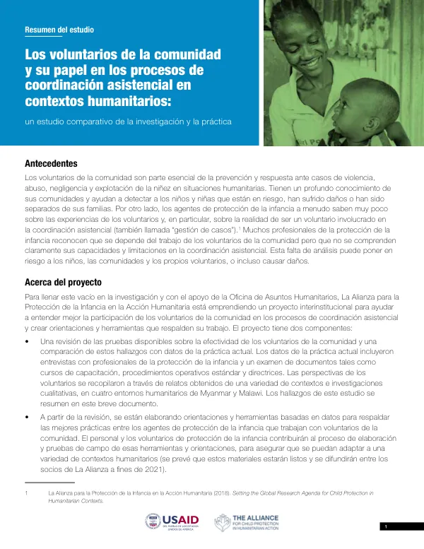Community Volunteers and Their Role in Case Management Processes in Humanitarian Contexts: A Comparative Study of Research and Practice