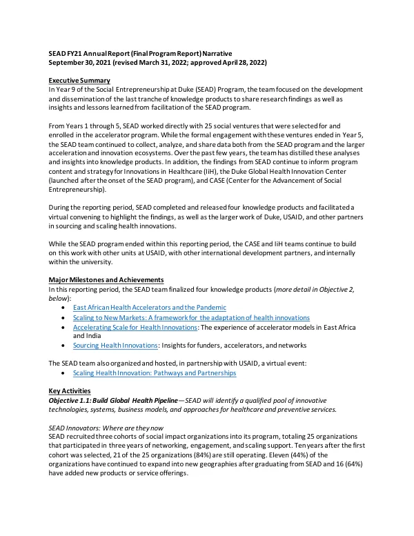 SEAD FY21 Annual Report (Final Program Report)