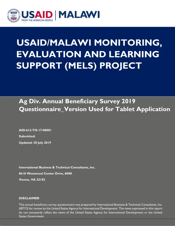 Questionnaire Annual Ext 2019