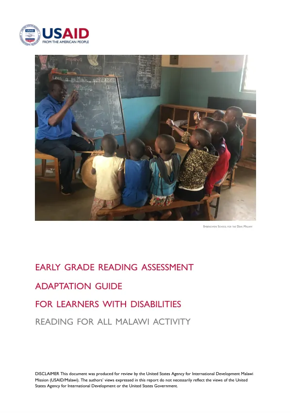 Early Grade Reading Assessment (EGRA) Adaptation Guide for Learners with Disabilities