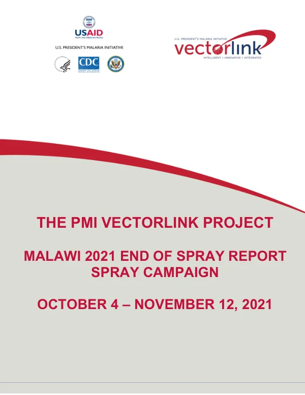 The PMI VectorLink Project Malawi 2021 End of Spray Report: Spray Campaign: October 4–November 12, 2021