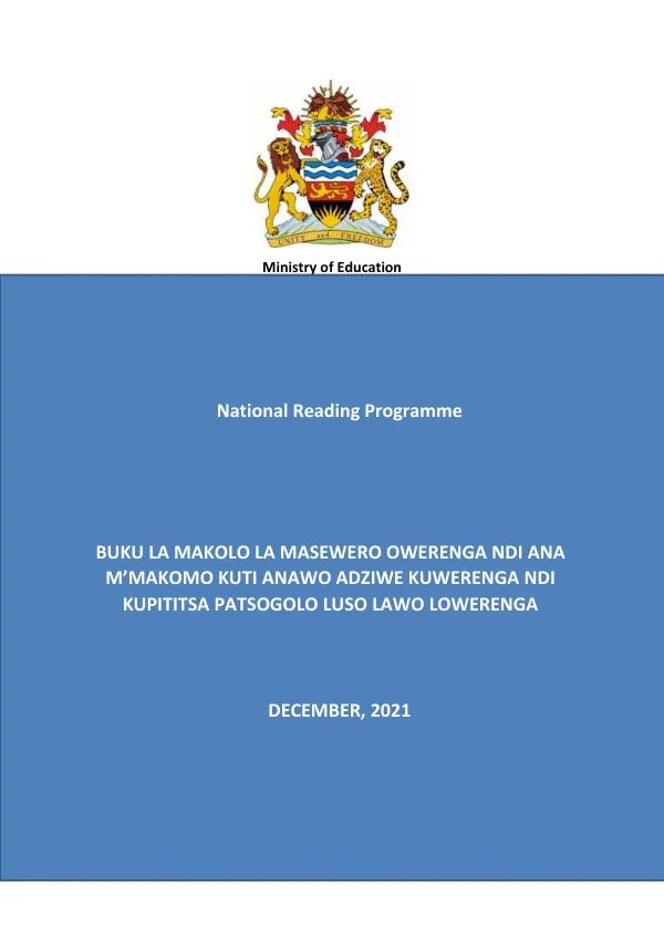 National Reading Programme: Buku la Makolo la Masewero Owerenga Ndi Ana M'makomo Kuti Anawo Adziwe Kwerenga Ndi Kupititsa Patsogolo Luso Lawo Lowerenga