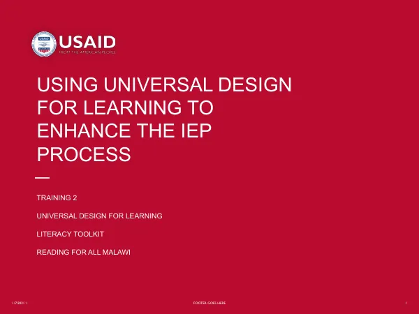 Facilitator Guide for Incorporating UDL into the IEP Process