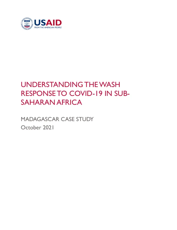 Understanding the WASH Response to COVID-19 in Sub-Saharan Africa: Madagascar Case Study