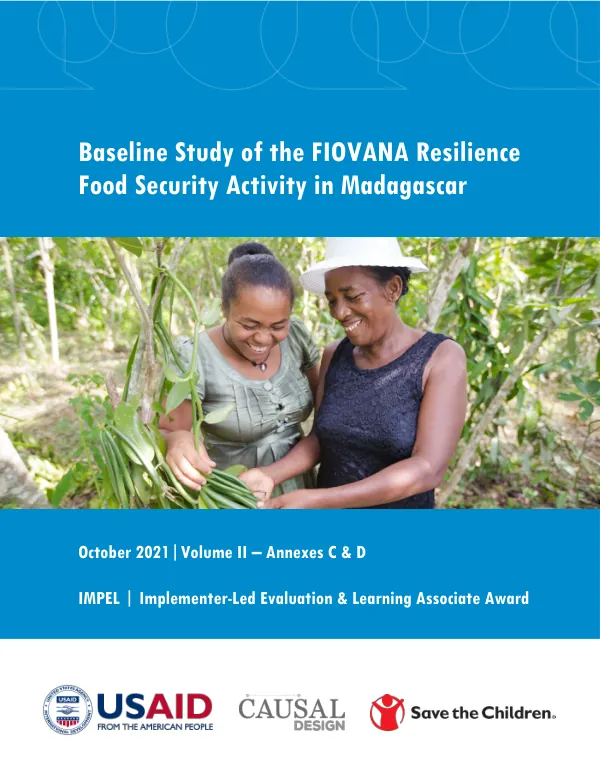 Baseline Study of the FIOVANA Resilience Food Security Activity in Madagascar