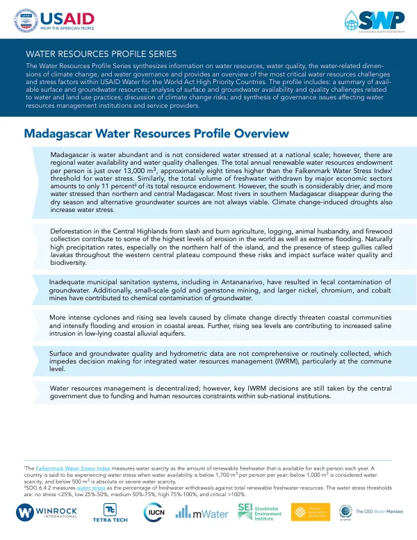 Water Resources Profile Series: Madagascar
