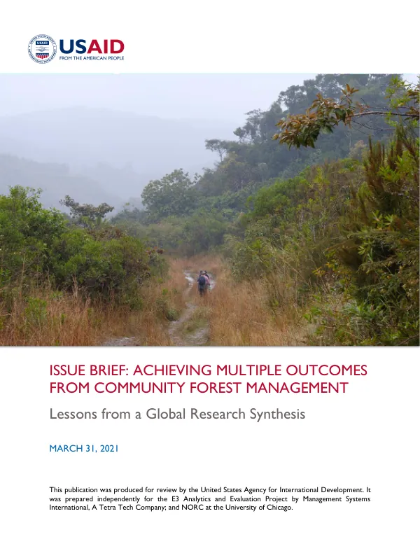 Issue Brief: Achieving Multiple Outcomes From Community Forest Management