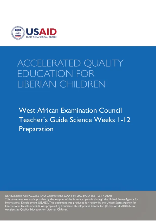 Accelerated Quality Education for Liberian Children- AQE Science Preparation - LPSCE