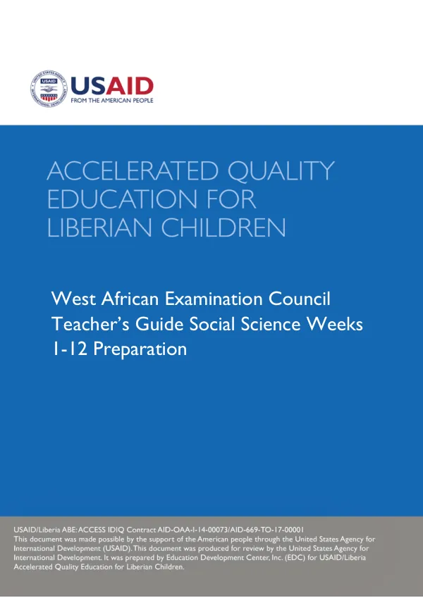 Accelerated Quality Education for Liberian Children (AQE)-ALP Social Studies Preparation -LPSCE
