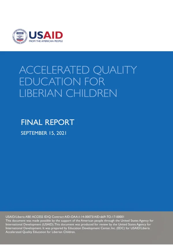 Accelerated Quality Education for Liberian Children | Final Report