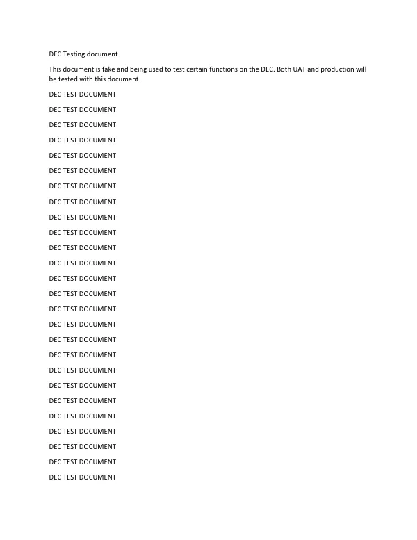 DEC Testing document
