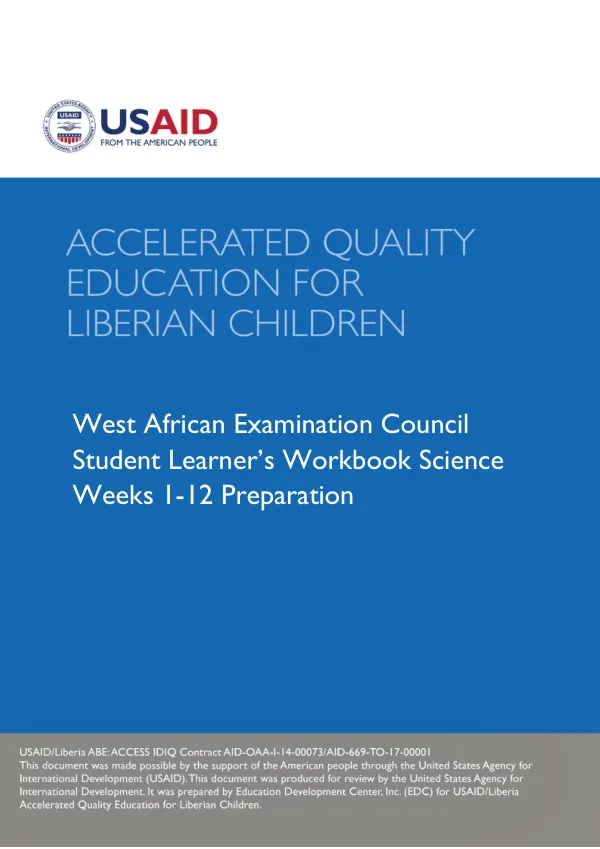 Accelerated Quality Education for Liberian Children (AQE)-ALP LPSCE Preparation Science