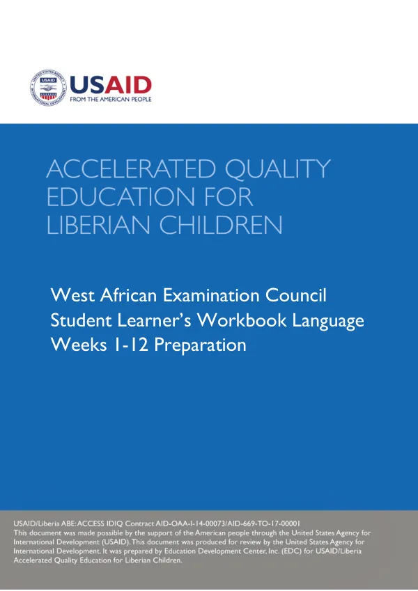 Accelerated Quality Education for Liberian Children (AQE)-ALP LPSCE Preparation Language Arts