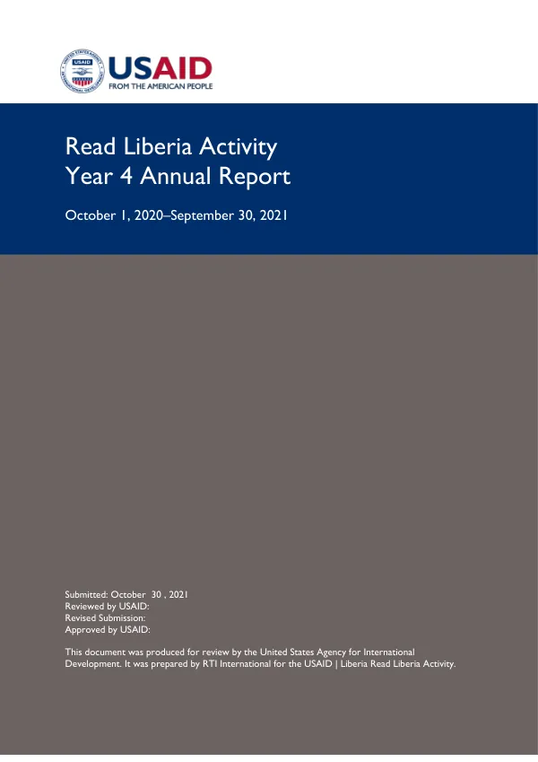 Read Liberia Activity Year 4 Annual Report