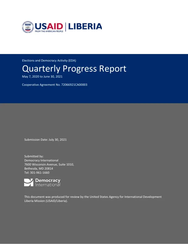 Elections and Democracy Activity Quarterly Report (May – June 2021)