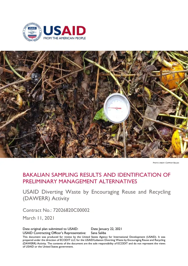 Final Report: Diverting Waste by Encouraging Reuse and Recycling (DAWERR) Activity