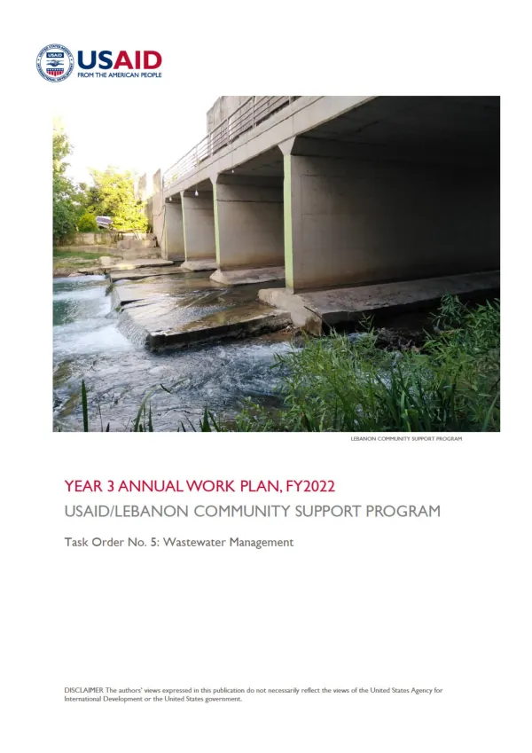 USAID/Lebanon Community Support Program Task Order No. 5 Year 3 Work Plan, October 2021 – September 2022